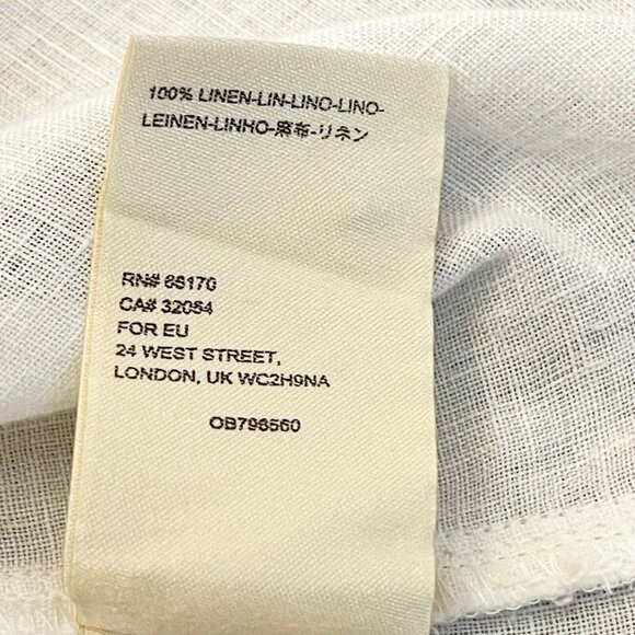 Anthropologie Maeve 100% Linen Marva White Lace Up Top Blouse Size 0 Oversized - Picture 7 of 8